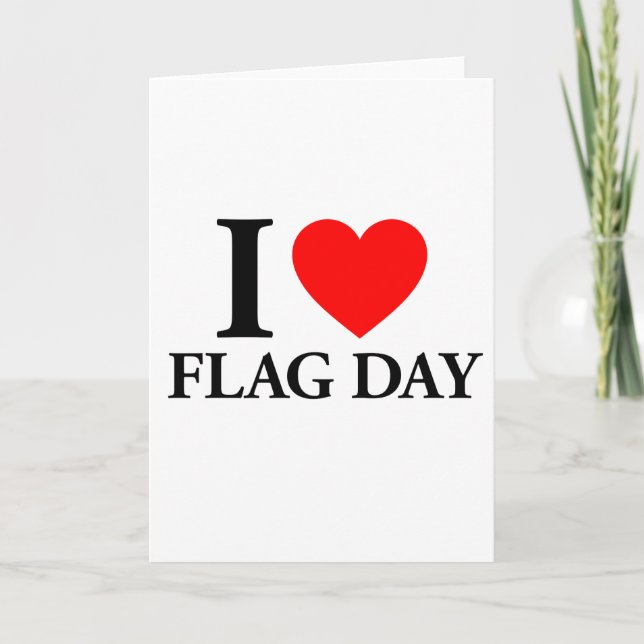 Carte J'aime le Jour du Drapeau (Devant)