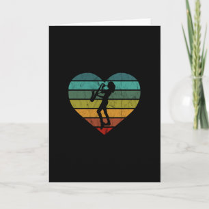Carte J'Aime Le Saxophone Et Le Saxophoniste