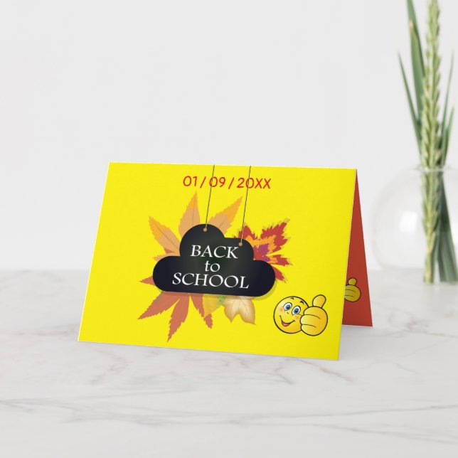 Carte J'Aime L'École. Retour à l'école. Dessin (Devant)