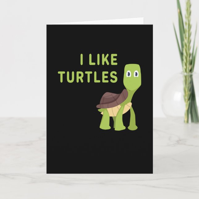 Carte J'Aime Les Tortues Reptiles (Devant)