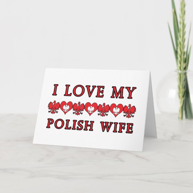Carte J'Aime Ma Femme Polonaise (Devant)