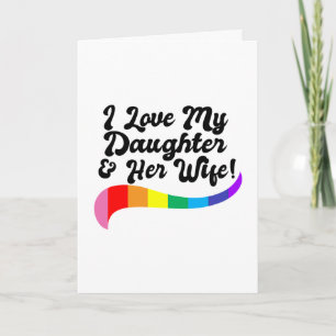 Carte J'aime ma fille & sa femme parent fier gay