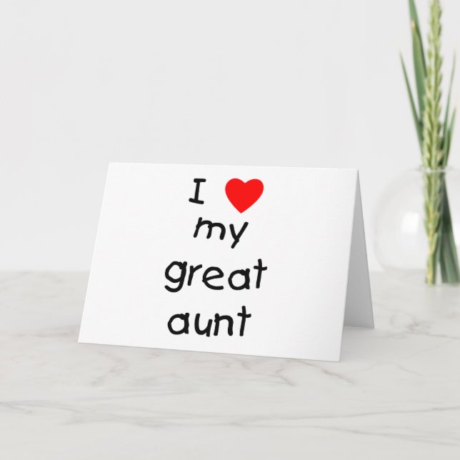 Carte J'Aime Ma Grande Tante (Devant)