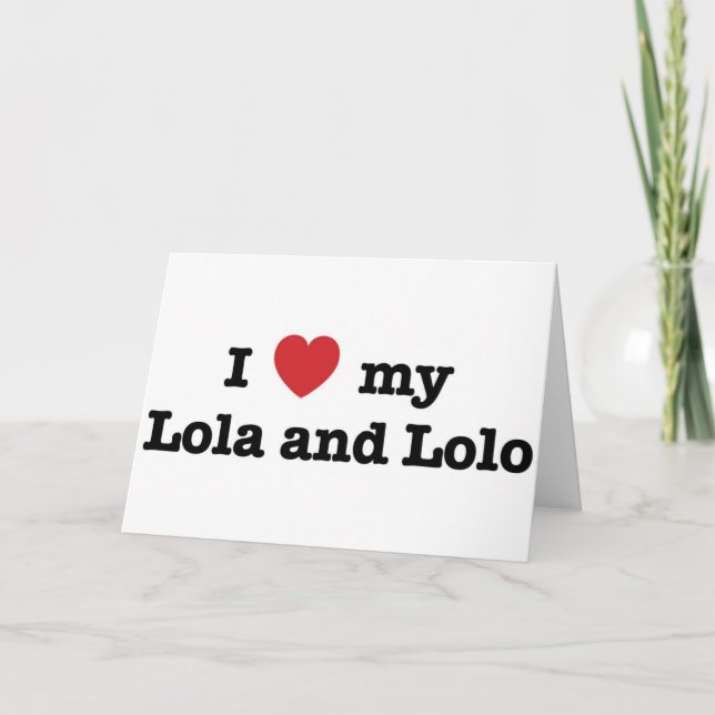 Carte J'aime ma Lola et Lolo (Devant)