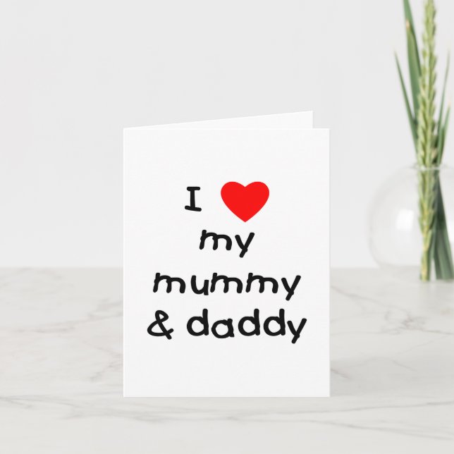 Carte J'aime ma maman et papa (Devant)
