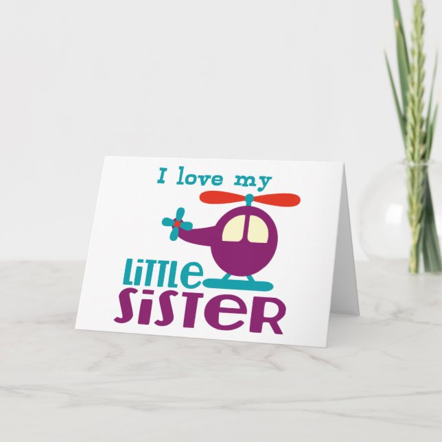 Carte J'aime ma petite soeur (Devant)