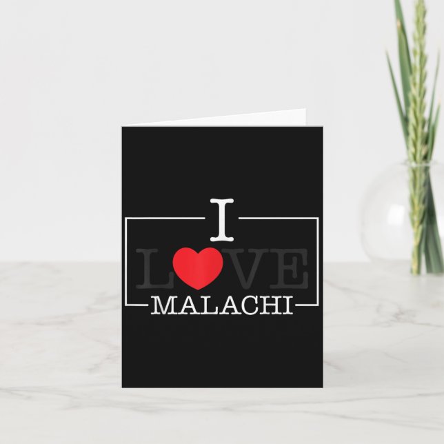 Carte J'aime Malachi Heart Nom de Famille Malachi Groovy (Devant)