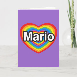 Carte J'aime Mario. Je t'aime Mario. Cœur