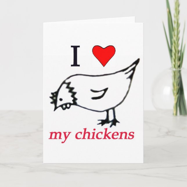 Carte J'aime mes poulets (Devant)