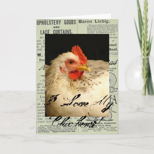 Carte J'Aime Mes Poulets ! (Devant)