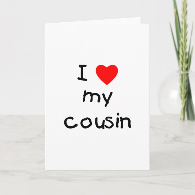 Carte J'Aime Mon Cousin (Devant)