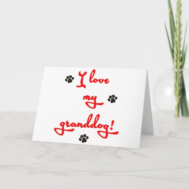 Carte J'aime mon Granddog ! (Devant)