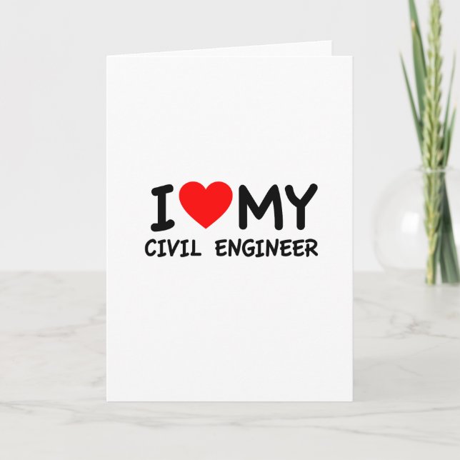 Carte J'aime mon ingénieur civil (Devant)
