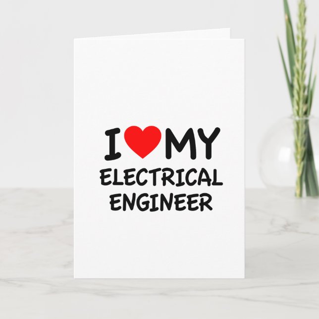 Carte J'aime mon ingénieur électrique (Devant)