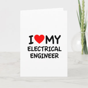 Carte J'aime mon ingénieur électrique