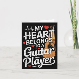 Carte J'aime mon mari joueur de guitare femme drôle