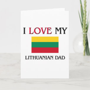 Carte J'aime mon papa lithuanien
