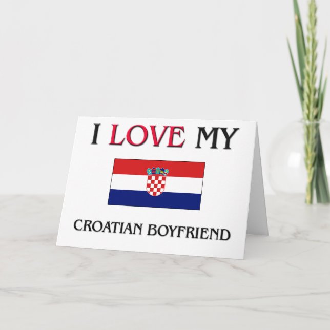 Carte J'aime mon petit ami croate (Devant)