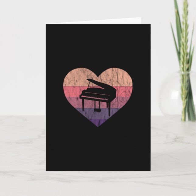 Carte J'aime mon piano à queue (Devant)