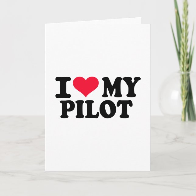 Carte J'aime mon pilote (Devant)