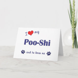 Carte J'Aime Mon Poo-Shi (Chien Homme)