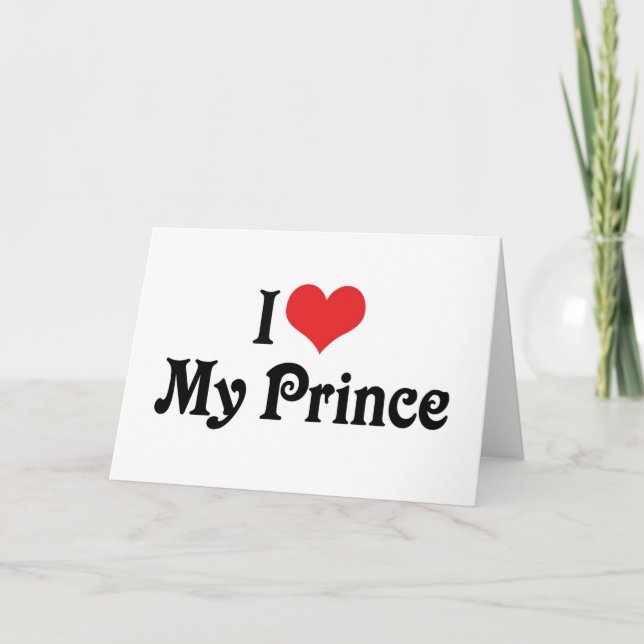 Carte J'aime mon prince (Devant)