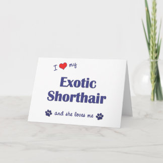 Carte J'Aime Mon Rivage Exotique (Chat Féminin)