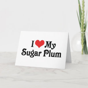 Carte J'aime mon sucre prune