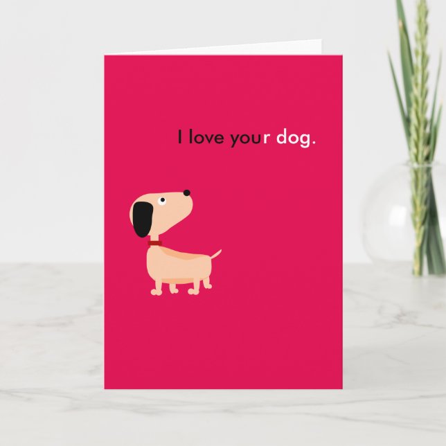 Carte J'aime votre chien (Devant)