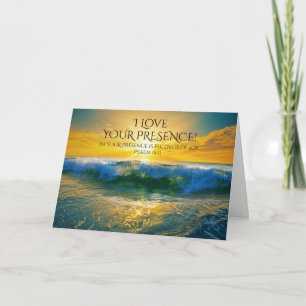 Carte J'Aime Votre Présence, Psaume 16:11 Océan Personna