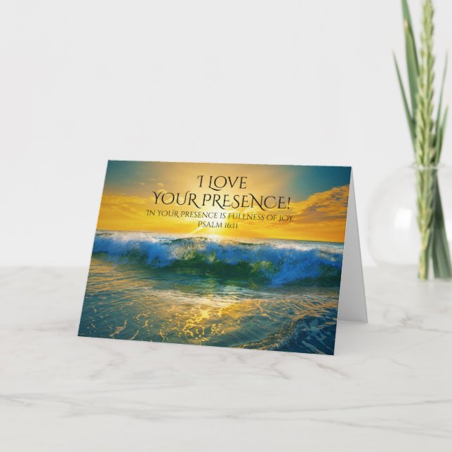 Carte J'Aime Votre Présence, Psaume 16:11 Océan Personna (Devant)