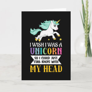 Carte J'Aimerais Être Une Unicorne