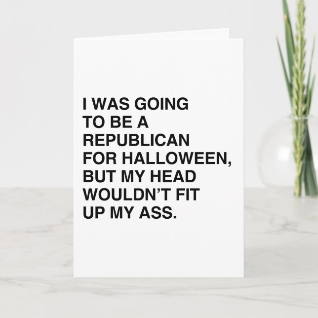 CARTE J'ALLAIS ÊTRE UN RÉPUBLICAIN POUR HALLOWEEN (Devant)