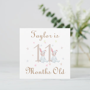 Carte Jalons Bébés mignons Marqueurs 11 et 12 mois