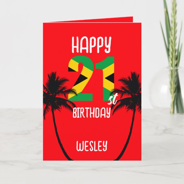 Carte Jamaïque : Joyeux 21ème anniversaire (Devant)