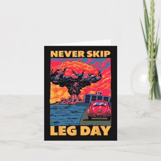Carte Jamais Sauter Jour de la Jambe Poids Bodybuilding  (Devant)