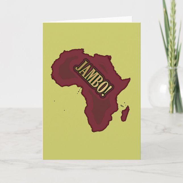 Carte Jambo ! Le mot swahili pour bonjour ! (Devant)