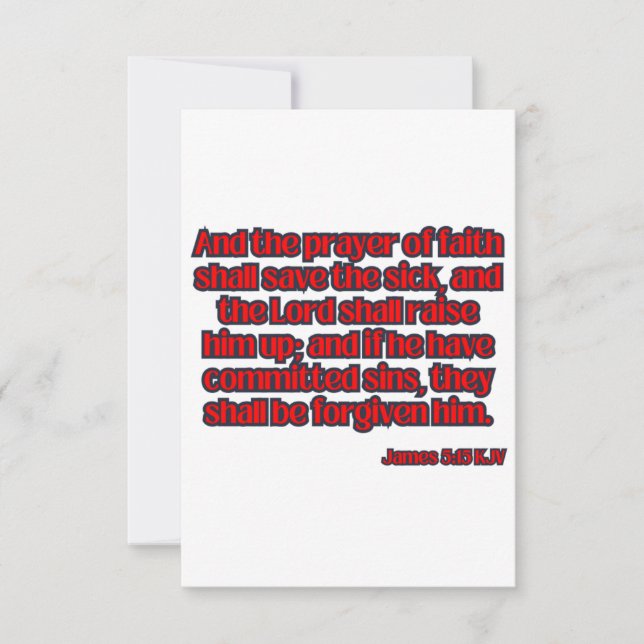 Carte James 5:15 KJV Bible Scripture Salutation (Devant)