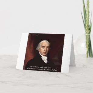 Carte James Madison "Guerre et liberté" Citation de cade