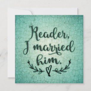 Carte Jane Eyre Reader Je L'Ai Marié