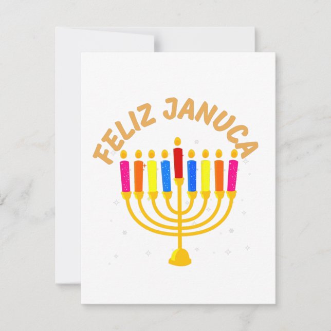Carte Januca, Feliz Januca, Menorah, Masada, Janucia (Devant)