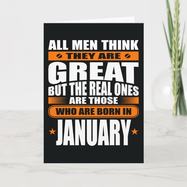 Carte Janvier Anniversaire (Ajouter Votre Texte) (Devant)