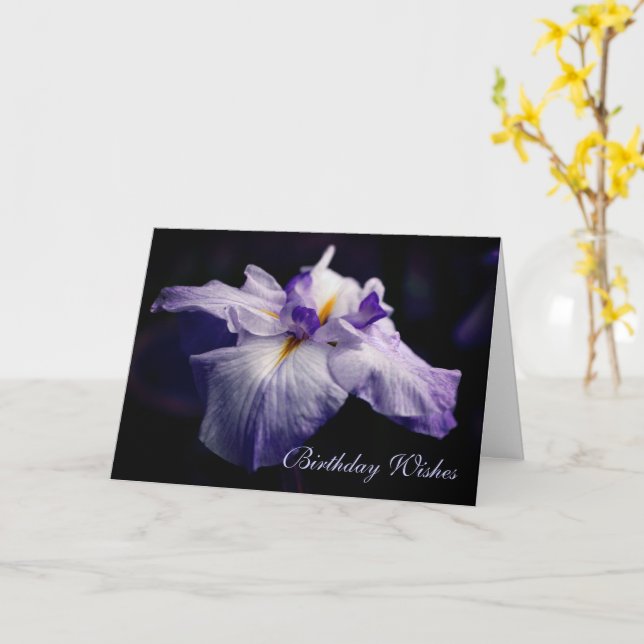 Carte Japonais Iris Flower Beauté Anniversaire (Fleur jaune)
