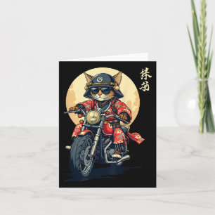 Carte Japonais Samurai Chat Guerrier Chat Tattoo Kawaii