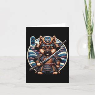 Carte Japonais Samurai Chien Tattoo, berger allemand Kaw
