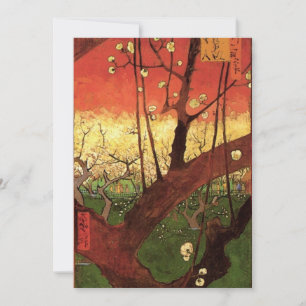 Carte Japonisme : arbre de prunier en fleurs par Vincent