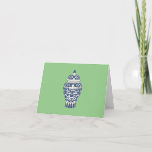 Carte Jar de gingembre bleu et blanc