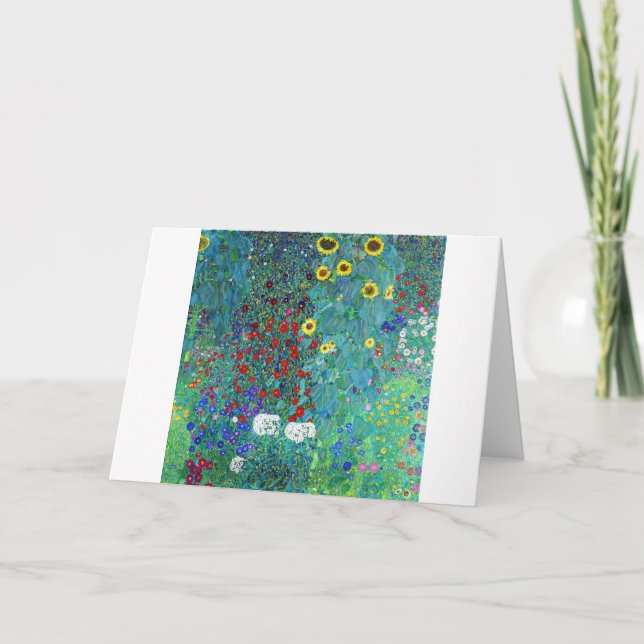 Carte Jardin agricole avec tournesols, Gustav Klimt (Devant)