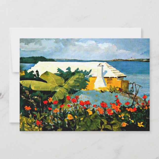 Carte Jardin aux fleurs et bungalow (Devant)