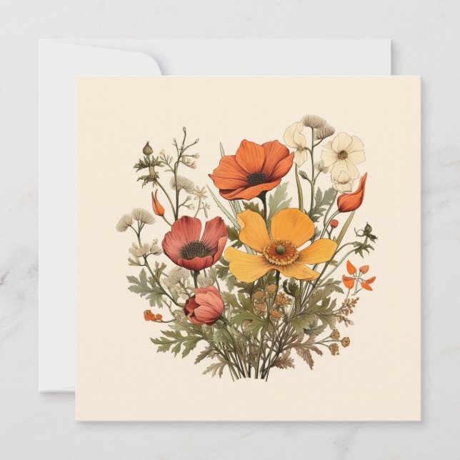 Carte Jardin botanique du Plante Fleur sauvage jaune (Devant)